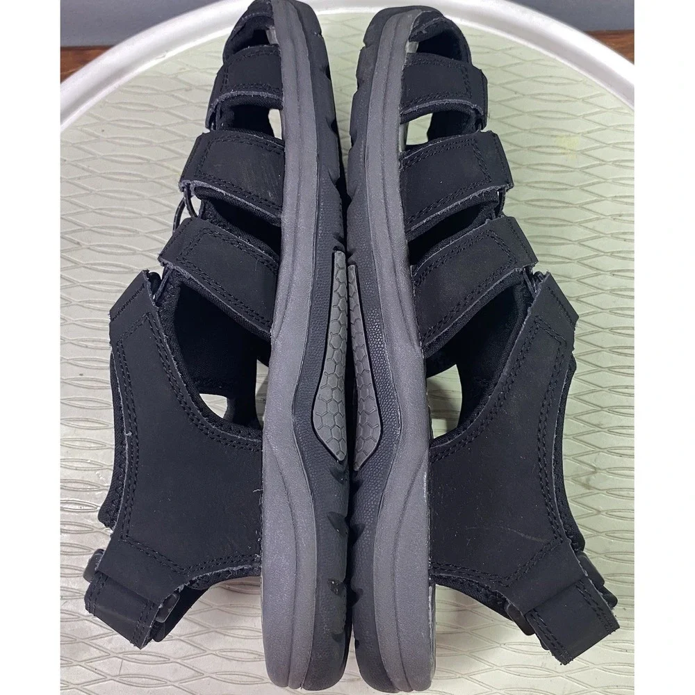 Coleman Chandler Men's Leather Hiking/ Outdoor Sandals Shoes- Black Sz. 9M‎